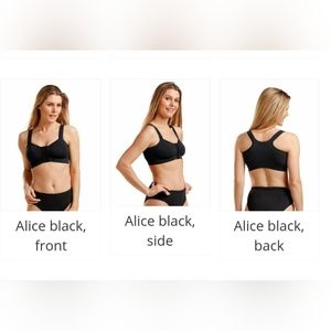 NWT Carefix Seamless Post Op Black Alice Bra - Medium